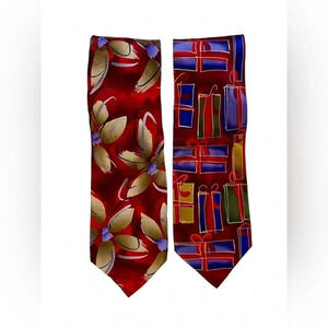 Vintage J. Garcia Men’s Silk Holiday Novelty Neckties (Lot of 2)